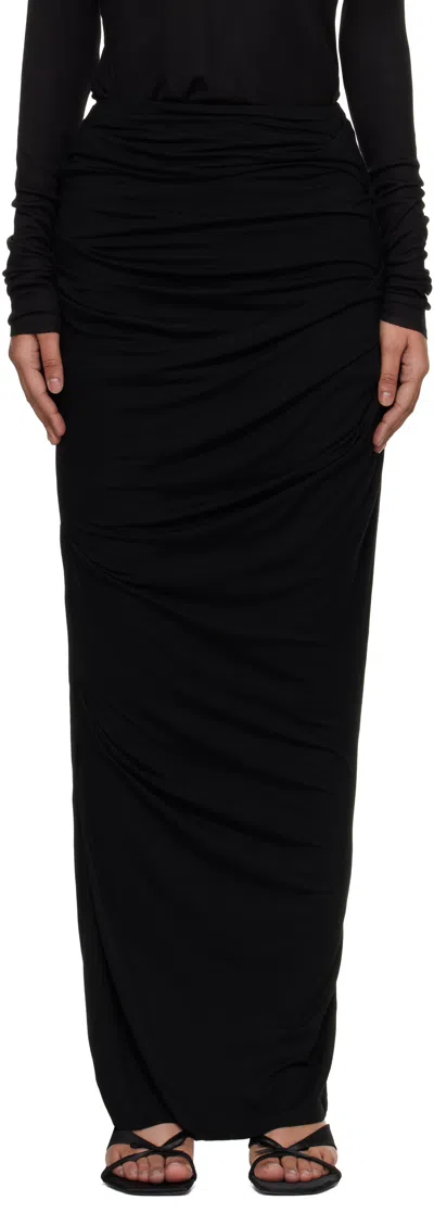 Entire Studios Black Drape Maxi Skirt