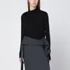 Entire Studios Long-sleeve Draped Top In Black