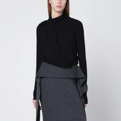 ENTIRE STUDIOS BLACK DRAPED TOP