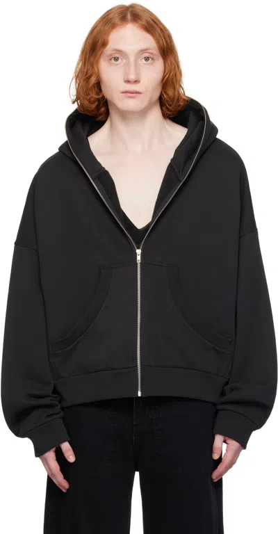 Entire Studios Black Eternal Zip Hoodie In Soot