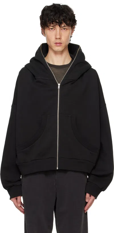Entire Studios Black Eternal Zip Hoodie In Soot | ModeSens