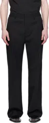 Entire Studios Black Father Suiting Trousers In Blackwool