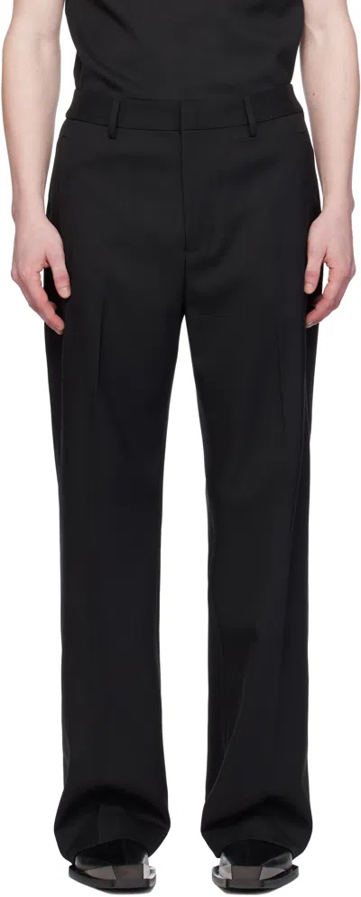 Entire Studios Black Father Suiting Trousers In Blackwool
