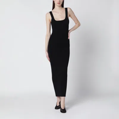 Entire Studios Black Fitted Dress In Viscose Jersey In Animal Print