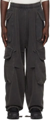 Entire Studios Cargo Style Cotton Joggers With Elastic Waistband In Animal Print