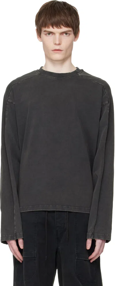 Entire Studios Black Heavy Long Sleeve T-shirt In Gray