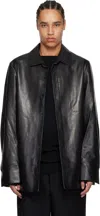 Entire Studios Black Legacy Leather Shirt In Blackleather