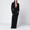 Entire Studios Black Long Dress With Wide Neckline In Black