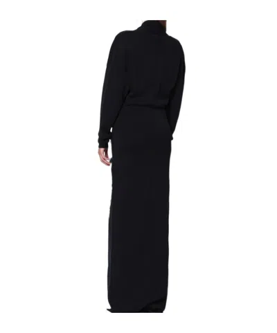 Entire Studios Black Long Dress With Wide Neckline