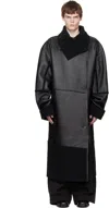 Entire Studios Shearling Long Coat In Black