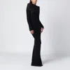 Entire Studios Long Wool Dress Draped Neckline In Black