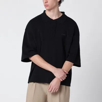 Entire Studios Logo-plaque Polo Shirt In Black
