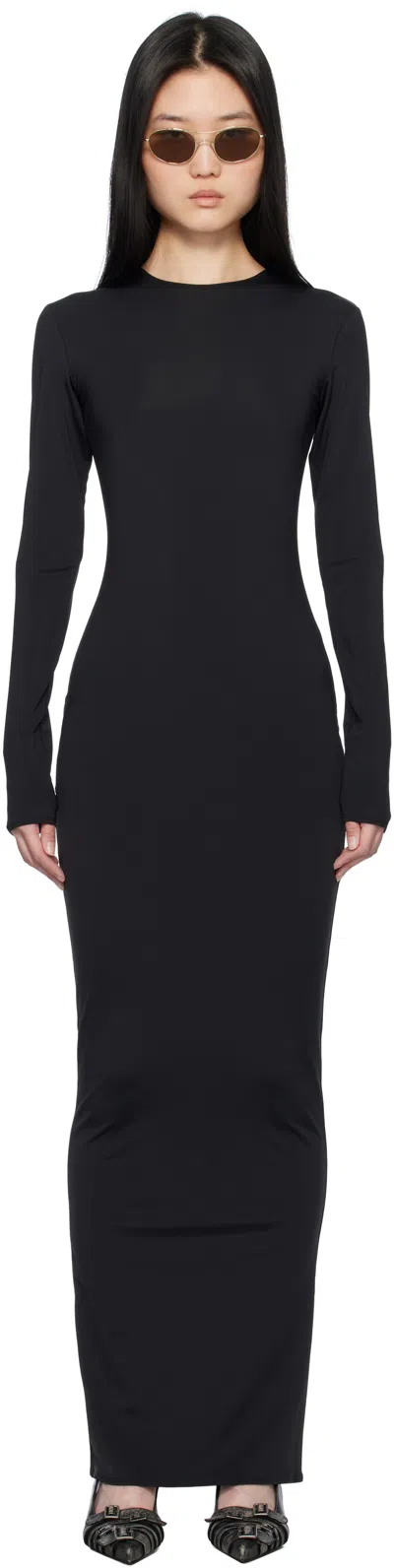 Entire Studios Black Ls Maxi Dress In Soot