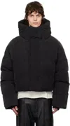 Entire Studios Black Mml Hooded Puffer Down Jacket In Iron