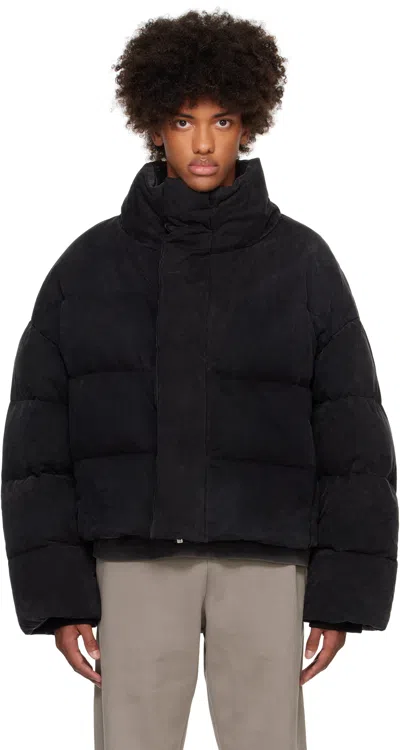 Entire Studios Black Mml Puffer Down Jacket In Iron