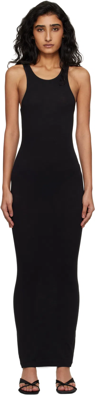 Entire Studios Black Muscle Tank Midi Dress