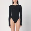 Entire Studios Crew Neck Long Sleeves Nylon Blend Bodysuit In Blue