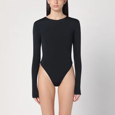 ENTIRE STUDIOS BLACK NYLON-BLEND BODYSUIT