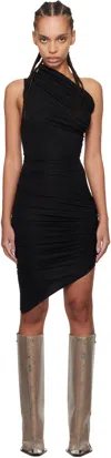 Entire Studios Black Pillar Minidress In Soot