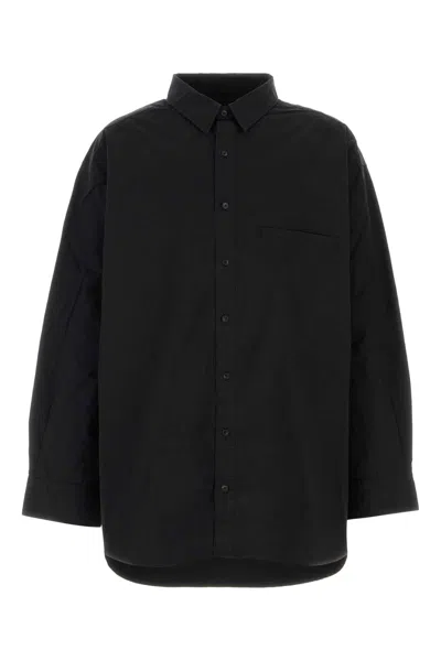 Entire Studios Black Poplin Giant Oversize Shirt In Black