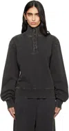 Entire Studios Black Port Pullover Sweatshirt In Gray