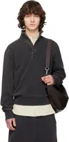 Entire Studios Black Port Pullover Sweatshirt In Black