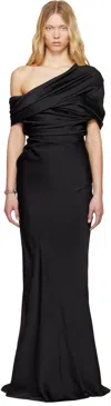 Entire Studios Black Sleeveless Bound Maxi Dress In Obsidian