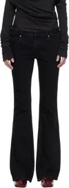 Entire Studios Black Slim-flared Jeans In Magnetite