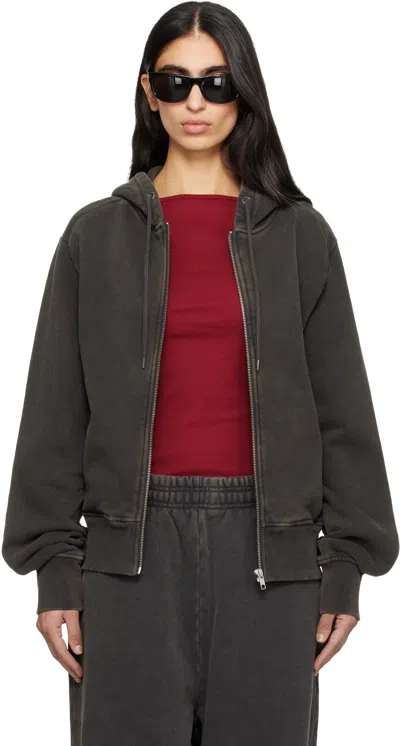 Entire Studios Black Slim Zip Up Hoodie