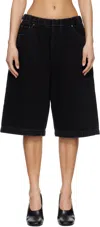 Entire Studios Denim Bermuda Shorts In Black