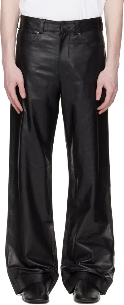 Entire Studios Black Straight Leg Leather Pants