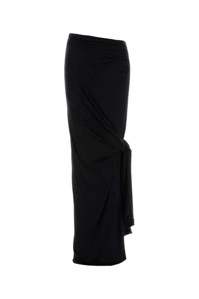 Entire Studios Black Stretch Viscose Skirt
