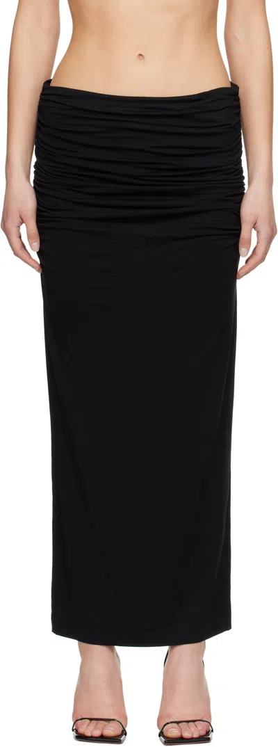 Entire Studios Black Surge Maxi Skirt In Soot