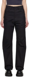 Entire Studios Black Task Trousers In Bat