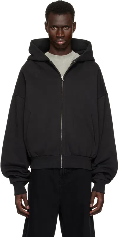 Entire Studios Thermal Organic Cotton Hoodie In Soot