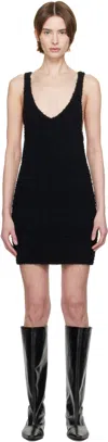 Entire Studios Black Tuft Tank Minidress In Black