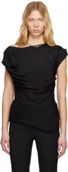 Entire Studios Black Twist Blouse In Raven