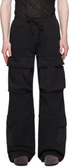 Entire Studios Black Utility Sweat Cargo Pants In Soot