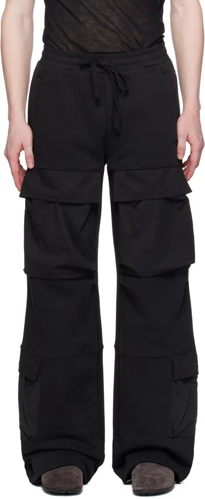 Entire Studios Black Utility Sweat Cargo Pants In Soot