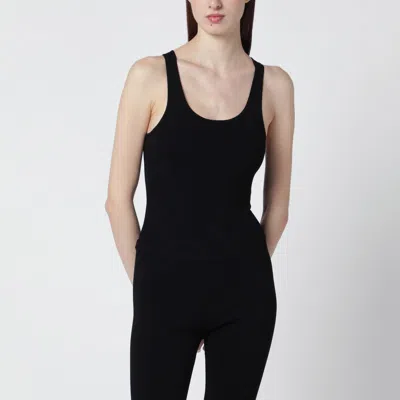 Entire Studios Black Viscose Jersey Bodysuit