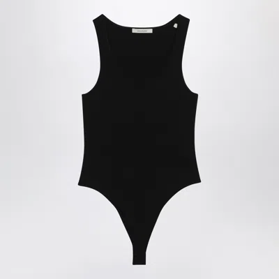 Entire Studios Black Viscose Jersey Bodysuit