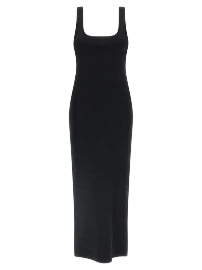 Entire Studios Black Viscose Midi Women's Dress