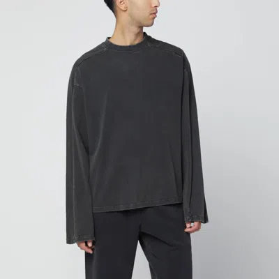 Entire Studios Black Washed Long-sleeve Top In Gray