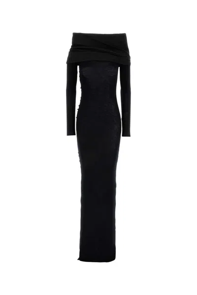 Entire Studios Black Wool Long Dress