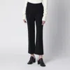 Entire Studios Pleated Front Cropped Trousers Belt Loops In Black