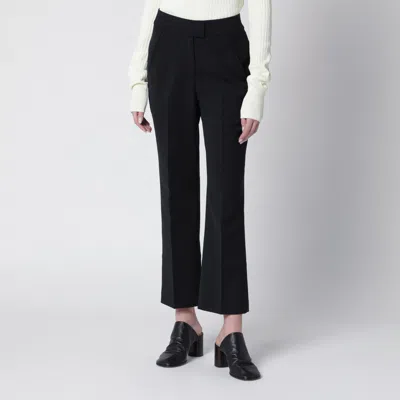 Entire Studios Black Wool-blend Flared Cropped Trousers