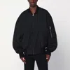 Entire Studios Black Stretch Polyester Blend Bomber Jacket In Black