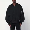 Entire Studios Black Stretch Polyester Blend Bomber Jacket In Black