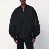 Entire Studios Black Stretch Polyester Blend Bomber Jacket In Black