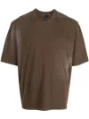 Entire Studios Cropped Mud Cotton T-shirt With Short Sleeves In Brown